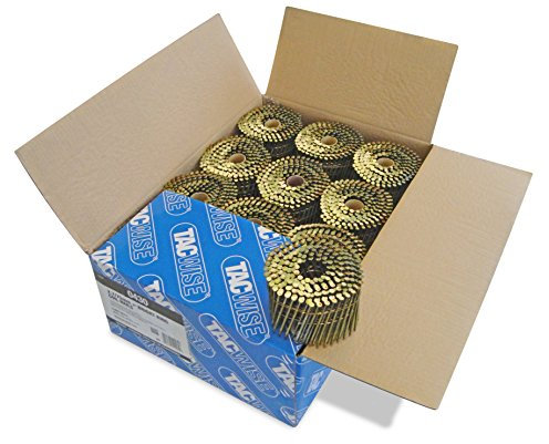 Tacwise 0430 Clous en Rouleau à Tête Plate de Type 2,7 / 75 mm, Pointe en Diamant, Tige Annelée, Acier Sans Protection, Inclinés à 16°, Reliés en Fil, Lot de 6000