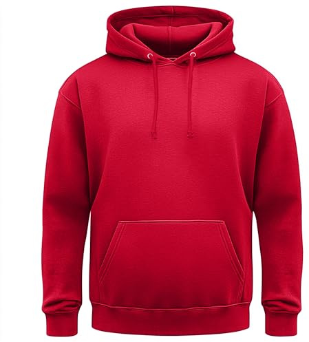 MEDIUM RED classic plain pullover hoodie unsex and these are ideal for mens and ladies hooded sweatshirt