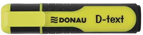 DONAU 7358001PL-11 D-Text Textmarker/ Highlighter Textliner Die Ungiftige Tinte, Keilspitze Leuchtfarben Hohe Qualität/ Gummierte Schaftseiten Strichstärke 1-5 mm, Gelb
