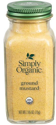 Simply Organic Ground Mustard Seed, 3.07-Ounce, Organic Ground Yellow Mustard Seeds, Robust Flavor, Kosher, Non Irradiated