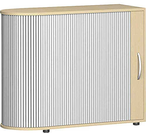 Gera Möbel S-382101-AH Rolloschrank Mailand 2 OH Links anstellbar mit Standfüßen, 100 x 40 x 83 cm, ahorn