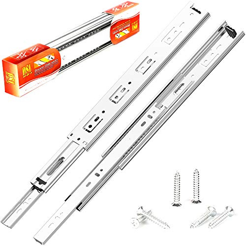 DSL Drawer Runners, 1 Pair Full Extension Ball Bearing Draw Runner/Slides Heavy Duty 60kg Capacity Side Mount Kitchen Cabinet Slides Replacement Rails Gliders (Pair 250mm (10'')