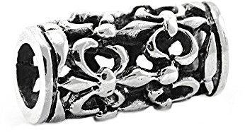 NKlaus Ritter Bartperle Haarschmuck Floraz Fleur de Lis 925er Sterlingsilber Silber 6974