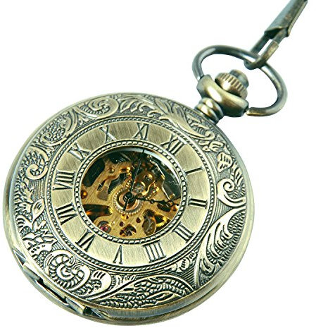 ShoppeWatch Taschenuhr mit Kette Herren | Mechanische Taschen Uhr Handaufzug | Taschenuhren für Herren | Steampunk Pocket Watch PW67