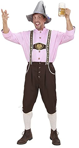 W WIDMANN MILANO Party Fashion - Costume bavarese, pantaloni tradizionali da uomo, camicia, festa popolare, festa della birra, carnevale