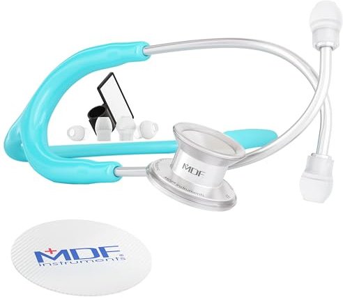 MDF Instruments, MD One Stetoscopio pediatrico in acciaio inox premium della a due testine - Blu pastello (MDF777C-03)