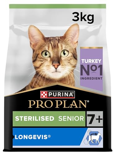 PRO PLAN Senior 7+ Sterilised Longevis Turkey Dry Cat Food 3kg
