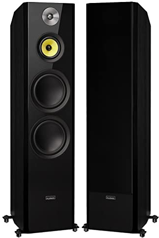 Fluance Signature HiFi 3-Way Floorstanding Tower Speakers with Dual 8 Woofers for 2-Channel Stereo Listening or Home Theater System - Black Ash/Pair (HFF)