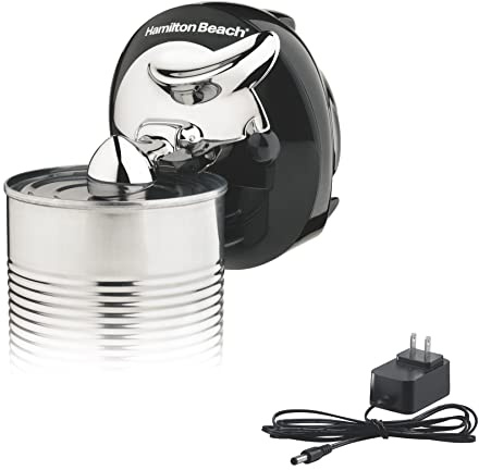 Hamilton Beach Walk 'n Cut Electric Can Opener for Kitchen, Use On Any Size, Automatic and Hand-Free, Cordless & Rechargeable, Easy Clean Removable Blade, Black (76501G)
