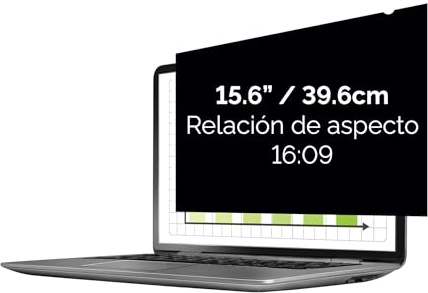 Fellowes PrivaScreen™ Black Out Sichtschutzfilter Blendschutz Blaulichtfilter für Laptops mit 15,6 Zoll (Seitenverhältnis 16:9, 345 x 194 mm) Einfaches Anbringen/Entfernen dank Quick-Reveal-Laschen