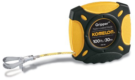 Komelon 9901IM Gripper Closed Case Long Tape Measure Inch/Metric Scale with Nylon Coated Steel Blade 100-Inch by 3/8-Inch