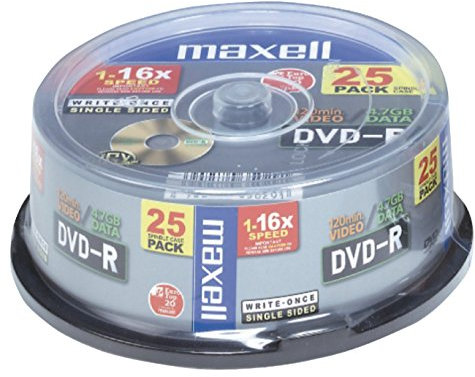 MAXELL DVD-R 4,7GB 16X TARRINA*25 MXD1625-