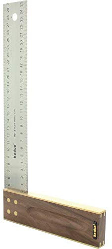 Tischlerwinkel 250 mm Nussbaum mit Edelstahlblatt 45 mm