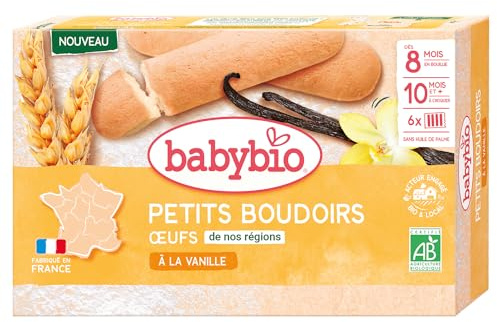 Babybio Petits Boudoirs à la Vanille 10 Mois et + Bio 6 Sachets de 4 Biscuits