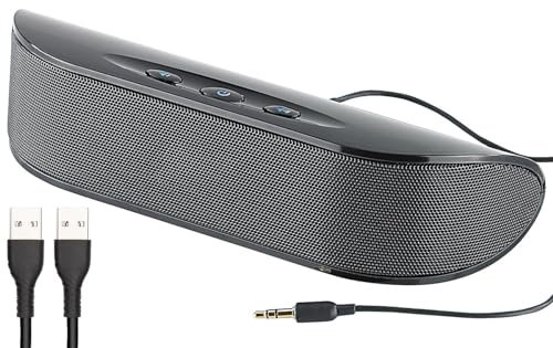 auvisio Laptop Lautsprecher: Mobiler 2.1-Kompakt-USB-Lautsprecher LSX-21, 15 Watt (Minilautsprecher, für TV, Zusatzlautsprecher)