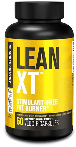 Jacked Factory Lean-XT Caffeine Free Fat Burner - Non Stim Weight Loss Supplement, Appetite Suppressant & Metabolism Booster | Acetyl L-Carnitine, Green Tea Extract, Forskolin - 60 Natural Diet Pills