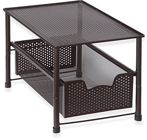 Simple Houseware Stackable Under Sink Cabinet Sliding Basket Organizer Drawer, Bronze