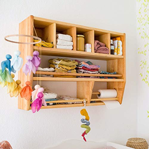 BioKinder Robin Wandregal Wickelregal Hängeregal 84 x 24 x 62 cm aus Massivholz Erle