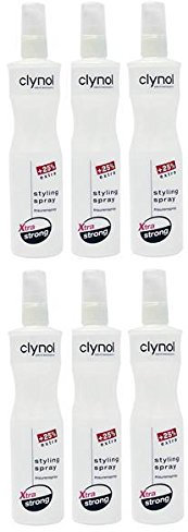 6 Stück Clynol Styling Spray Xtra Strong Frisurenspray 250 ml - Sondergrösse
