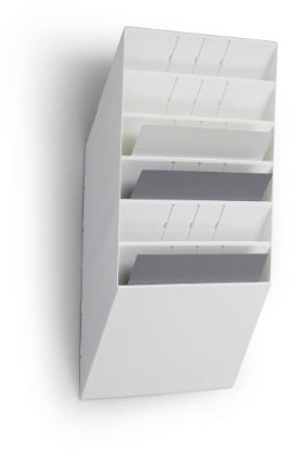 Durable 1709785010 broschyrställ vägg Flexiboxx 6, A4 liggande, 1 set, vit
