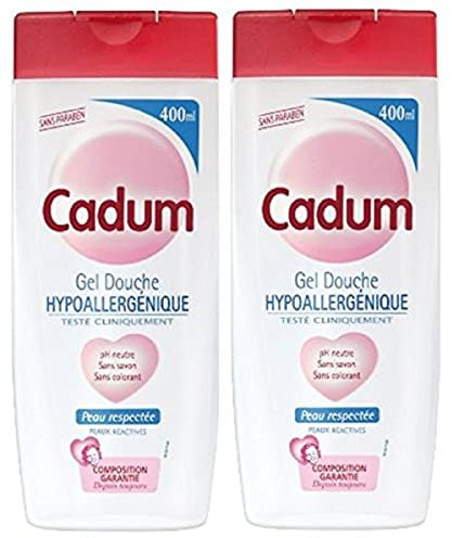 Cadum - Gel Douche Hypoallergénique Au PH Neutre, Dermo-Respect & Sans Colorant - 400 ml - Lot de 2