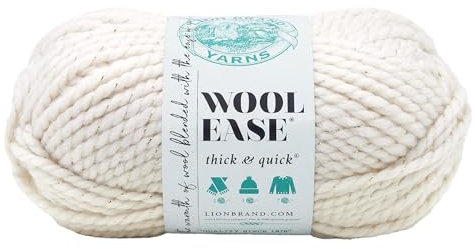 Lion Brand Yarn Company 1-Piece Wool-Ease Thick and Quick, Starlight, Off-White