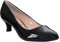 Ladies Womens Wide Fit Memory Foam Comfort Plus Patent Formal Slip On Kitten Heel Party Office Work Court Shoes - Sizes UK 3-8 (UK 5, Black)