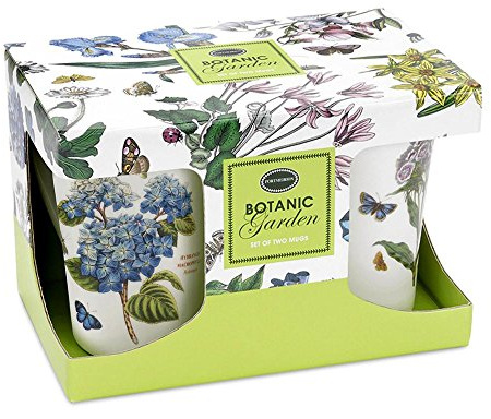 Portmeirion x Botanic Garden Set of 2 Coffee Mugs - Stylish and Durable, Perfect for Tea or Coffee, Dishwasher & Microwave Safe, Presented in a Giftable Box, Ideal for Everyday Use or Gifting