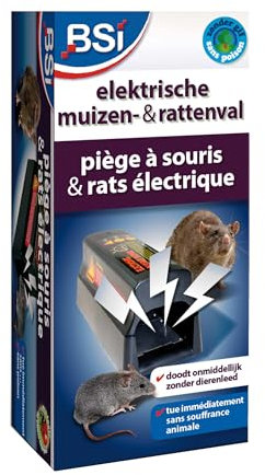 BSI - Pièges à Souris et à Rats Electrique - sans cruauté pour l'Animal - Très Efficace, Noir