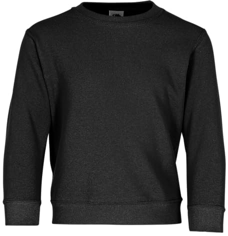 Fruit of the Loom Kids Unisex Classic 80/20 Set-In Sweatshirt (7-8) (Black)