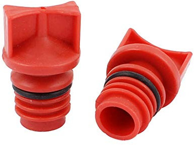 Sourcingmap Plastic Shell 18mm Male Thread Dia Air Compressor Oil Plugs 2PCS Red