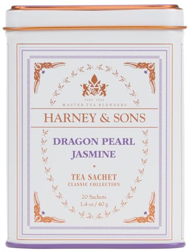 Harney & Sons, Dragon Pearl Jasmine, 20 Tea Sachets, 1.4 oz (40 g)