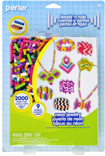 Perler Neon Jewellery Fuse Bead Kit, 26cm x 19cm x 4cm
