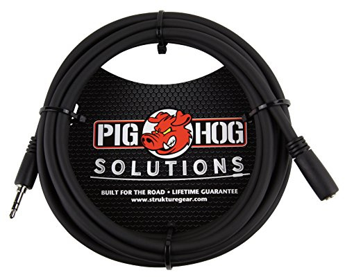 Pig Hog PHX35-10 3.5mm TRSF to 3.5mm TRSM Headphone Extension Cable, 10 Feet