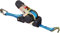 Connex Zurrgurt - Einteilig - 4,5 m x 50 mm - 1500 kg maximale Belastbarkeit - Aufrollautomatik - Mit Spannratsche & Spitzhaken - Aus Polyester / Spanngurt / Ladungssicherung / Ratschengurt / DY270624