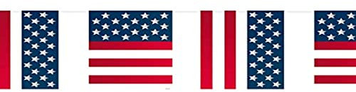 Bandera de USA Guirnalda para Temática Fiesta - 10 Metros - Multicolor