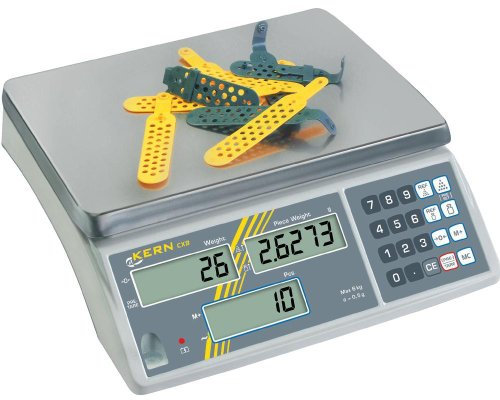 KERN | Zählwaage | Einsteigermodell | Wägebereich bis 3 kg | Ablesbarkeit 0,2 g | Wägeplatte 300 x 225 mm