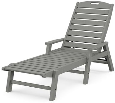 POLYWOOD NCC2280GY Nautical Arms Chaise, Slate Grey