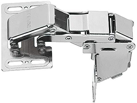 Gedotec Türscharnier Küchen-Schrank Hochklappscharnier CH 600 Klappen-Scharnier mit SOFT-CLOSE Dämpfung | Möbelscharnier für Anschlag mit Blende | Stahl vernickelt | 1 Stück - Scharnier verstellbar
