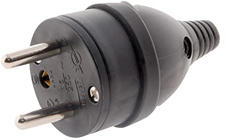 Fiche mâle anneau -16A 2P+T - noir - Zenitech