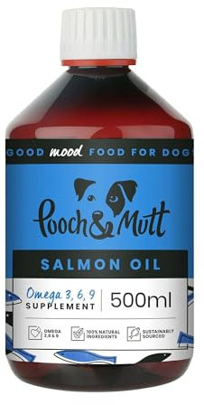 Pooch & Mutt - Natural Salmon Oil Supplement for Dogs and Cats (Rich in Omega 3, 6 and 9), 500ml