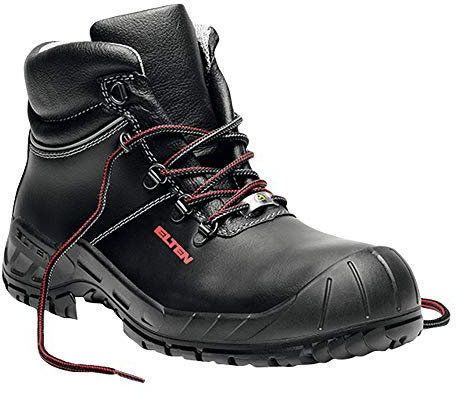 ELTEN Sicherheitsschuhe Renzo Mid ESD S3, Damen und Herren, Leder, Stahlkappe, leicht, robust 40, Schwarz