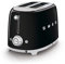 Smeg TSF01BLUS 50's Retro Style Aesthetic 2 Slice Toaster, Black