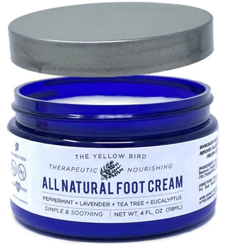 All Natural Foot Cream for Dry Cracked Feet & Heels – USA Made Callus Repair Balm with Organic Ingredients – Moisturizing Athlete’s Foot Relief with Peppermint, Tea Tree, Lavender, & Eucalyptus