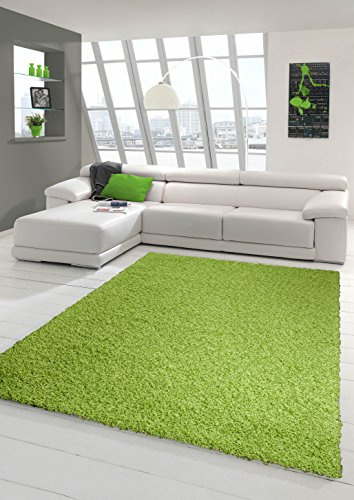 Traum Teppich Shaggy Hochflor Langflor Hochflor Wohnzimmer Einfarbig Grün Gr.200x290 cm