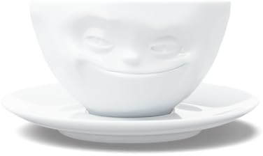 FIFTYEIGHT PRODUCTS / Tassen/Kaffeetasse, Grinsend (Porzellan, 200ml, weiß, 100% Made in Germany)