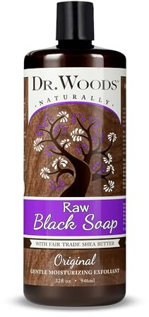 Dr. Woods Jabón de castilla hidratante negro crudo, 32 onzas