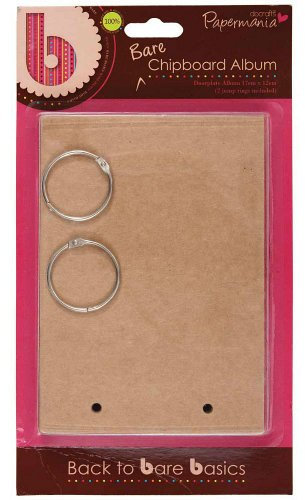 Papermania 17 x 12 cm 6-Piece Bare Basics Chipboard Album Doorplate, Brown