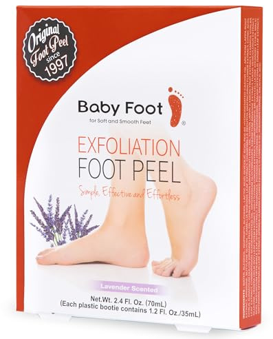 Baby Foot Original Exfoliation Foot Peel - For Rough Cracked, Dry Feet, Dead Skin Removal - Foot Peeling Mask for Baby Soft Feet - Spa Experience at Home & Gift Ideas - Lavender Scented