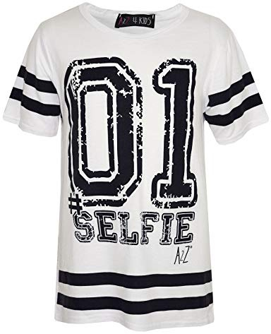 A2Z 4 Kids® Barn flickor ny säsong 01 selfietryck baseball topp mode t-shirt kläder barn 7 8 9 10 11 12 13 år
